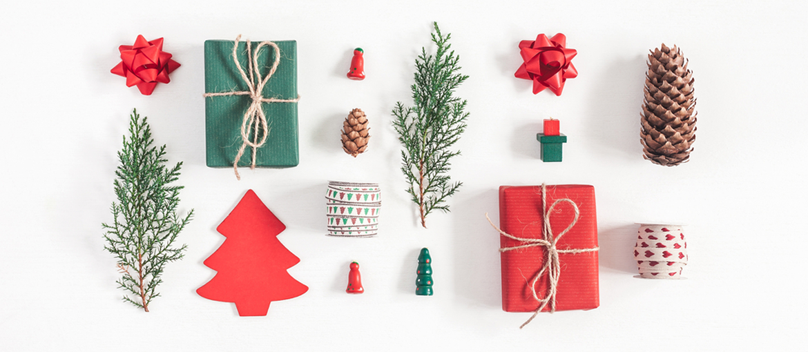 The Christmas symbols and colors, accompanied by intriguing tidbits